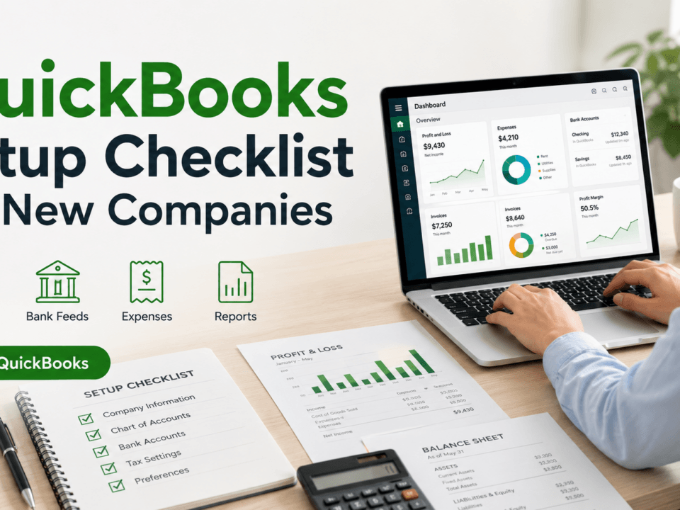 uickBooks Setup Checklist for new companies