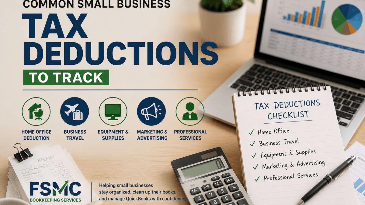 Tax Deductions to Track blog feature image FSMC Bookkeeping Services