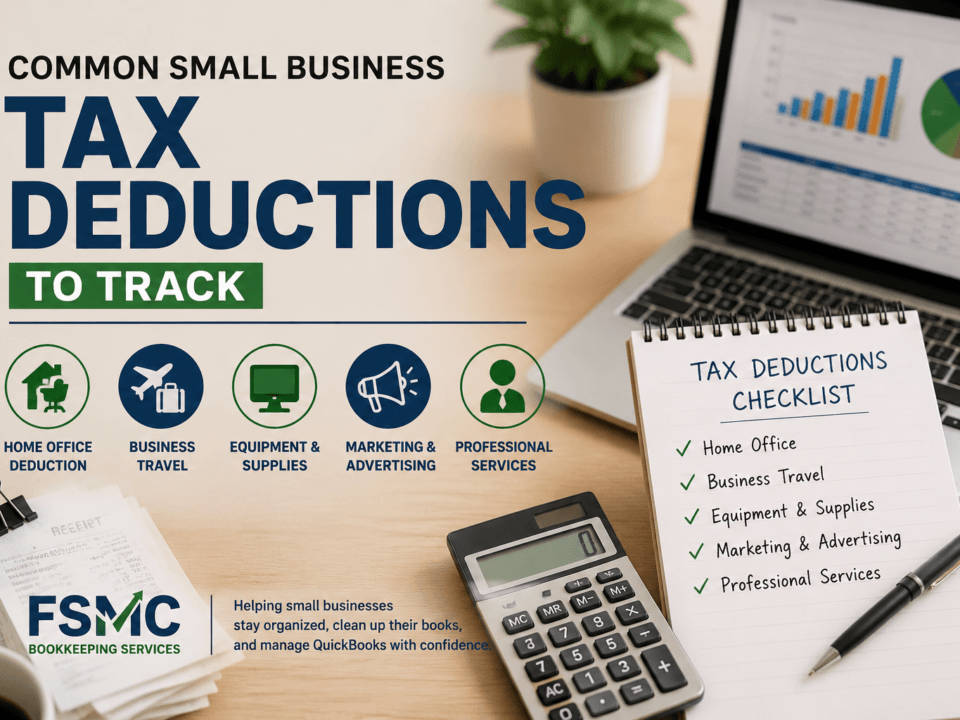 Tax Deductions to Track blog feature image FSMC Bookkeeping Services